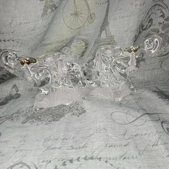 Pair of Lenox Crystal Elephant candle holders - Picture 5 of 5